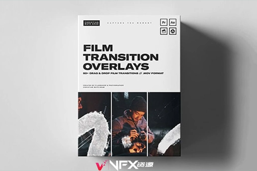 4K视频素材-61种胶片刮痕闪烁转场电影叠加动画 Film Transition Overlays素材、视频素材