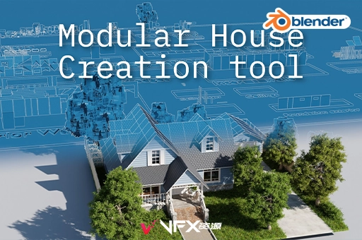 Blender预设-模块化郊区房屋创建工具 Modular Suburban House Creation ToolBlender预设、预设