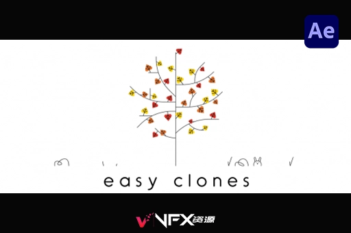 AE脚本-快速图层克隆工具 Easy Clones v2.1+使用教程AE脚本