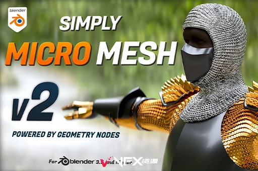 Blender插件-模型快速生成网格工具 Simply Micro Mesh v2.4Blender插件