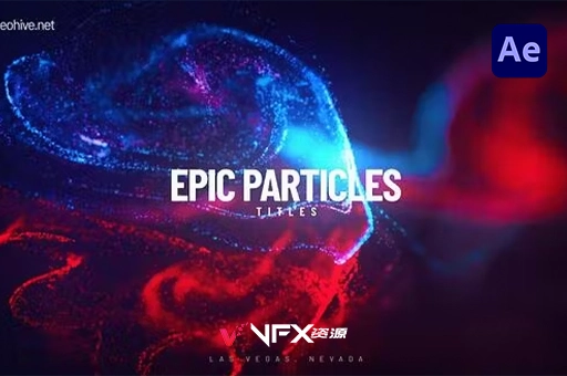 炫丽彩色粒子背景文字标题展示AE模板 (含背景音乐）Epic Particle TitlesAE模板、模板