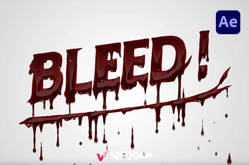 AE脚本-恐怖电影视频文字标题滴血流血特效 Bleed! v1.5.0+使用教程AE脚本
