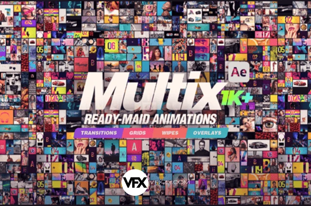 🌈AE脚本+PR模板-1000多画面分屏网格组合｜极致多屏展示与炫酷转场预设合集！
