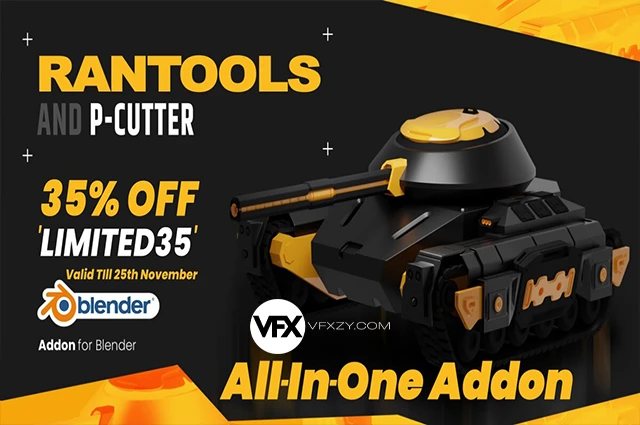Rantools (And P-Cutter) All-In-One Addon V3.3.13 Blender全能硬表面建模&灯光渲染终极插件