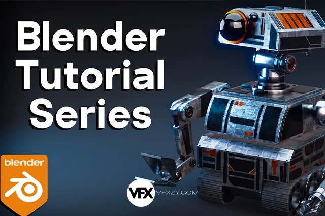 【中英文字幕】Blender科幻瓦力机器人建模材质绑定灯光动画渲染教程