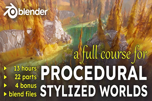 🎨【中英文字幕】Blender程序化风格化场景几何节点着色器大师课教程+工程文件 完整版