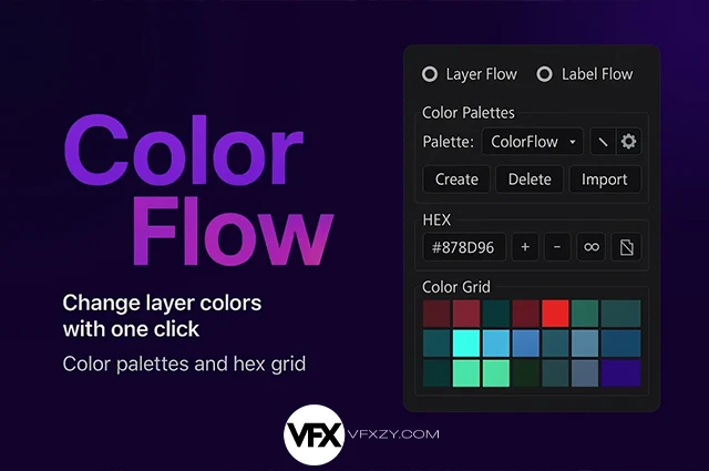 AE脚本-ColorFlow v1.5.3 自定义调色板快速应用工具