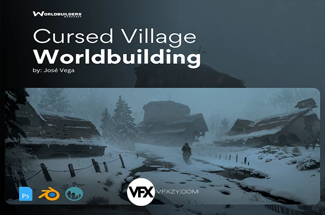 【中英文字幕】Blender+PS被诅咒中世纪村庄概念场景搭建教程 