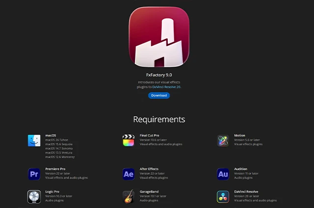 完全破解版FxFactory Pro 9.0.0-8420 U2B Mac FCPX/AE/Premiere视觉特效插件包