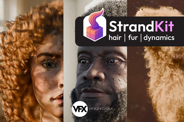 ✨Blender StrandKit V1.5.1 程序化头发毛发资产库 + 中文字幕教程