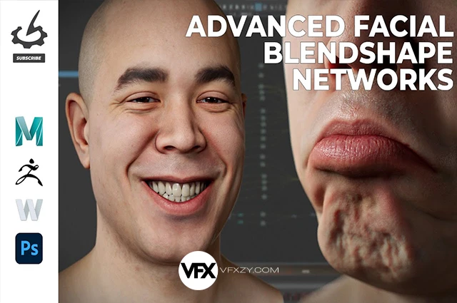 【中英文字幕】Maya+ZBrush高级面部数据捕捉形状混合绑定教程