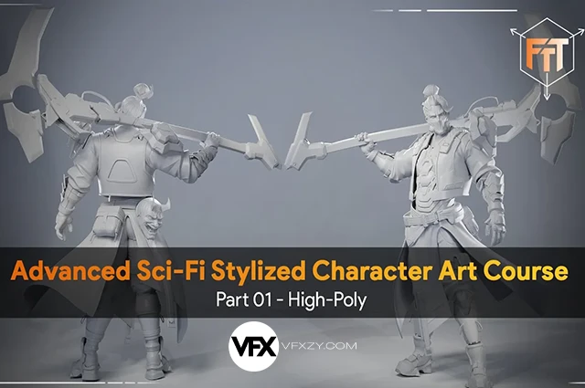 【中英文字幕】ZBrush次世代科幻角色高精度雕刻与细化建模全流程教程+工程文件