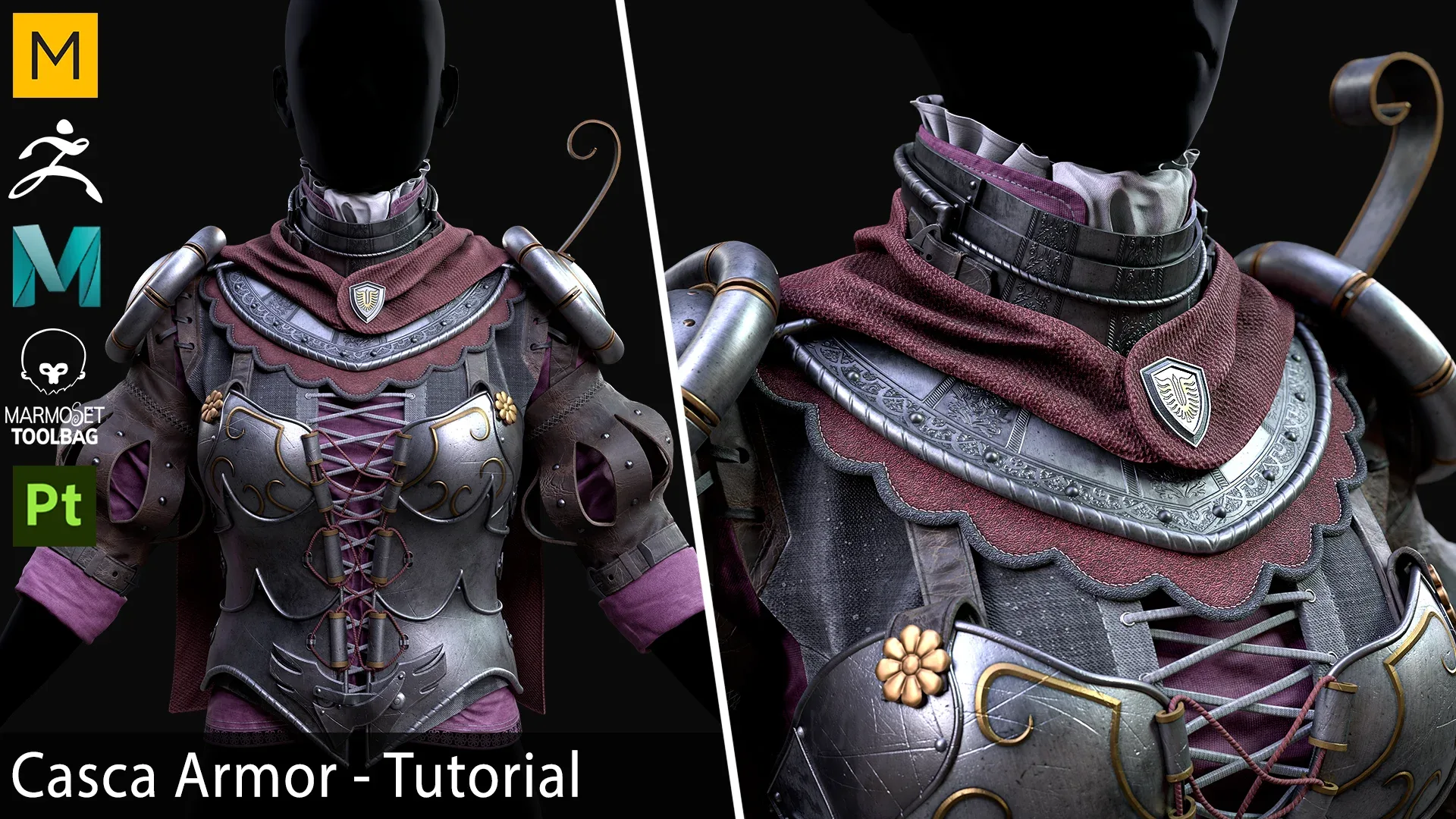 中英文字幕-十套ZBrush/MD/Clo3D/SP角色护甲布料服装建模教程+工程文件 Flipped Normals – Clothing & Armor Tutorials FlipBox