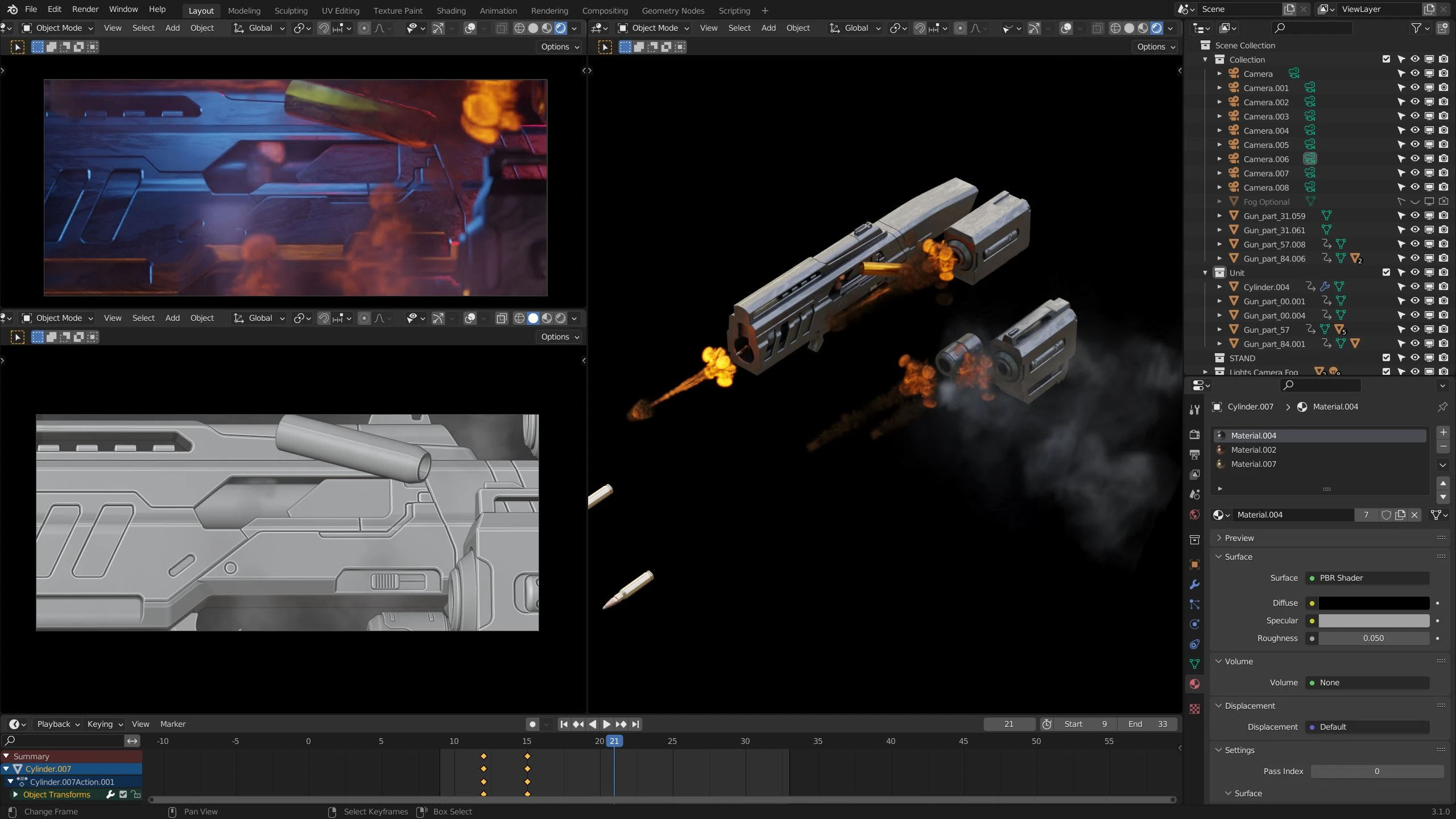 中英文字幕-Blender高燃枪械机械系片头设计教程(含工程文件) Introduction to Title Sequence Design ( Blender 3D) + Premium Edition