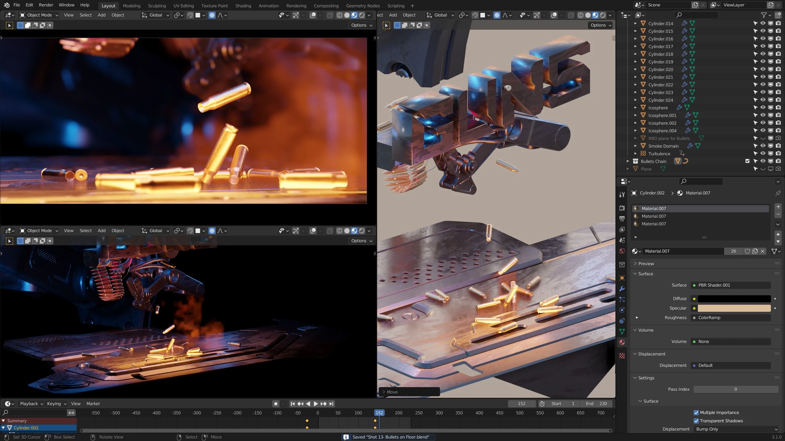 中英文字幕-Blender高燃枪械机械系片头设计教程(含工程文件) Introduction to Title Sequence Design ( Blender 3D) + Premium Edition