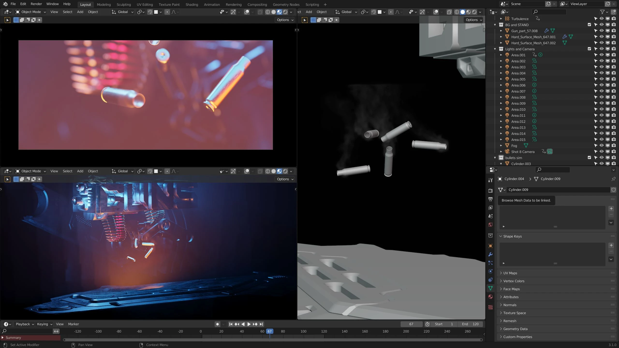 中英文字幕-Blender高燃枪械机械系片头设计教程(含工程文件) Introduction to Title Sequence Design ( Blender 3D) + Premium Edition