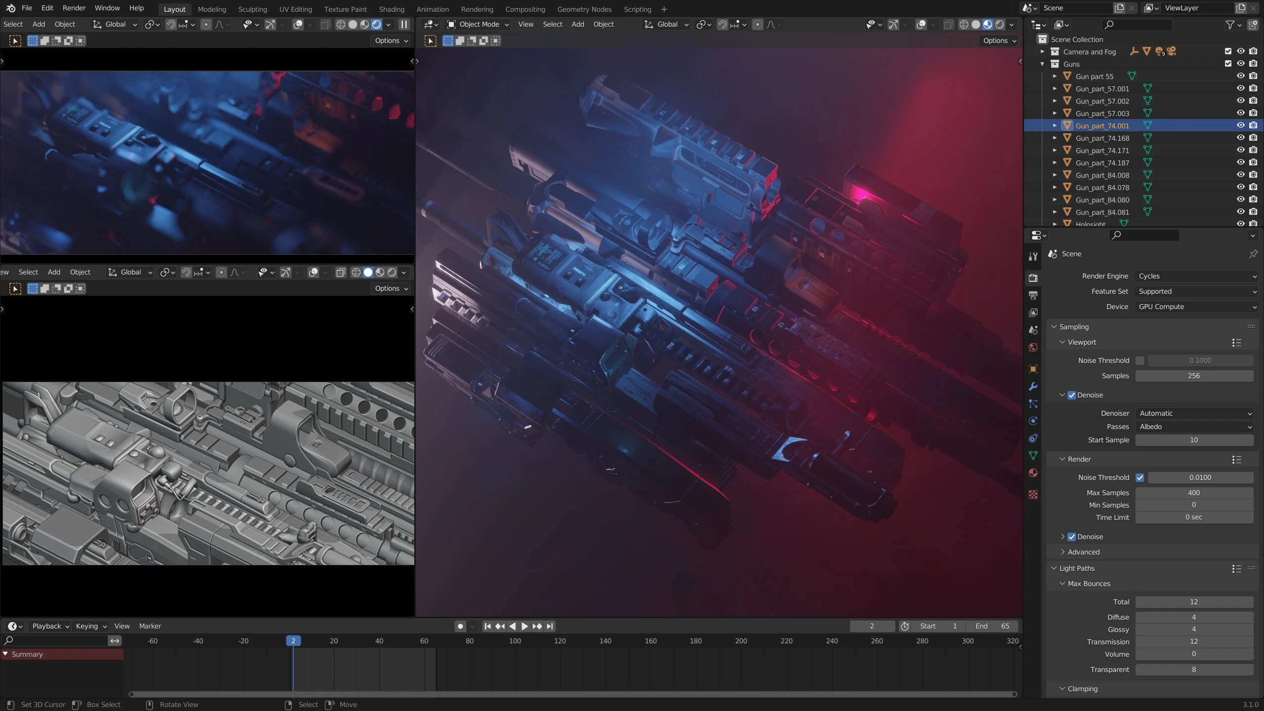 中英文字幕-Blender高燃枪械机械系片头设计教程(含工程文件) Introduction to Title Sequence Design ( Blender 3D) + Premium Edition