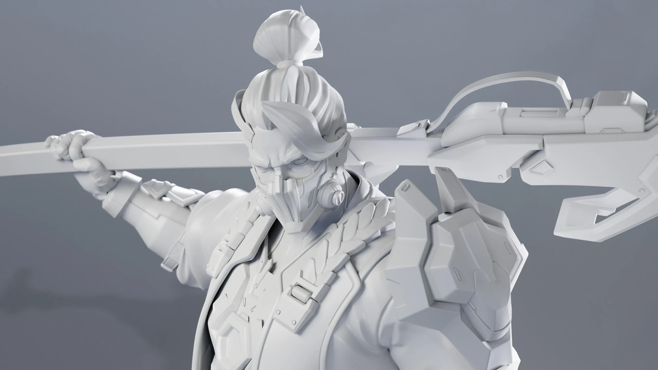 中英文字幕-ZBrush游戏次世代科幻人物高精度角色模型雕刻细化建模教程+工程文件 Creating sci-fi stylized high poly characters in Zbrush