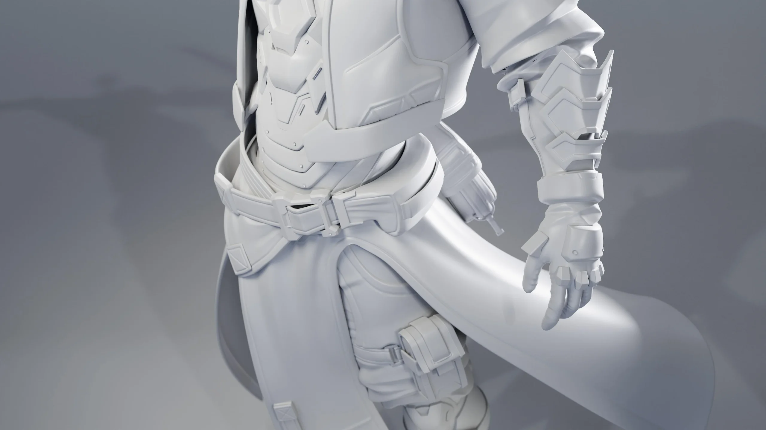 中英文字幕-ZBrush游戏次世代科幻人物高精度角色模型雕刻细化建模教程+工程文件 Creating sci-fi stylized high poly characters in Zbrush