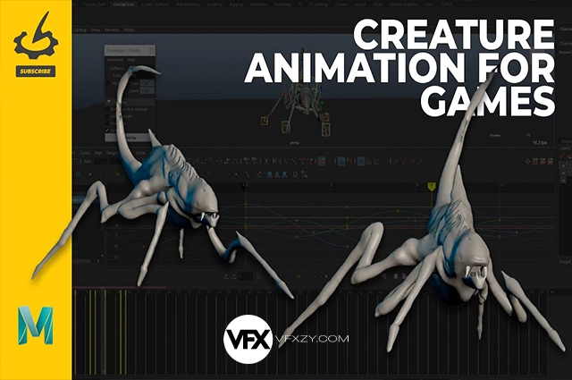 【中英文字幕】Maya游戏生物动作绑定动画教程