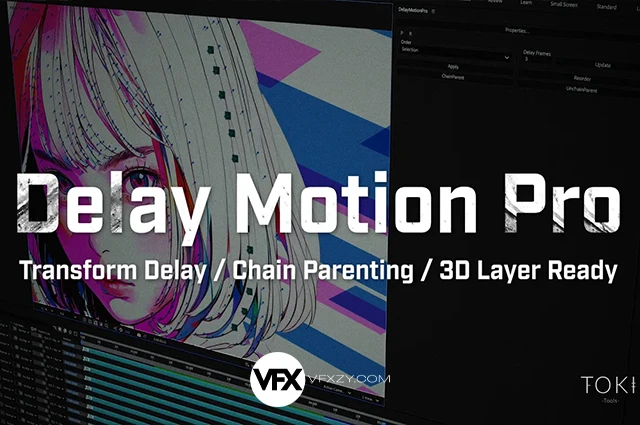 【中文汉化】AE脚本-延迟跟随动画生成器 Delay Motion Pro V1.1