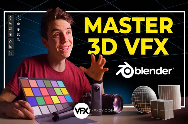 【中英文字幕】InLightVFX Blender实拍视频三维元素跟踪视觉特效合成教程+工程文件