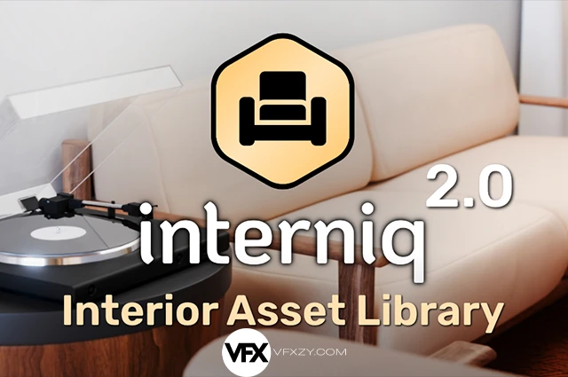 Blender 457组室内家具装饰品3D模型资产预设插件 Interniq V2