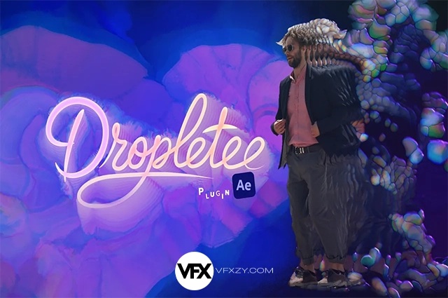 🎨【中文汉化】Dropletee V1.0.8 Win/Mac AE液态扭曲拖尾视觉效果插件