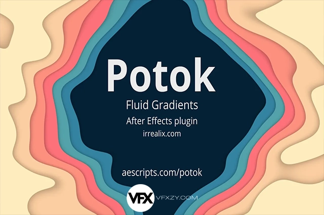 【中文汉化】Potok v1.1.8 Win/Mac AE流体渐变着色特效动画插件