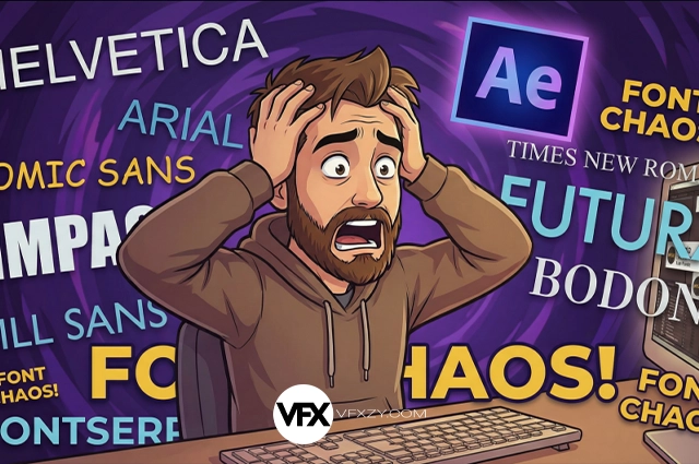 【中文汉化】AE脚本-项目模板字体批量快速替换 Project Font Pro V1.4 + 使用教程