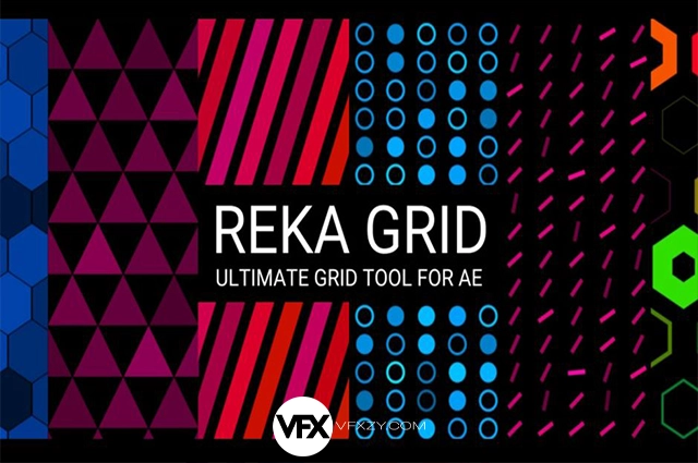 【中文汉化】Reka Grid v1.3.5 Win/Mac AE图形矩阵网格排列自定义动画生成插件