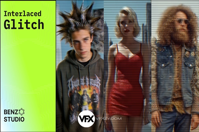 【中文汉化】Interlaced Glitch V1.0.1 Win/Mac破解版 AE数字信号损坏特效模拟插件