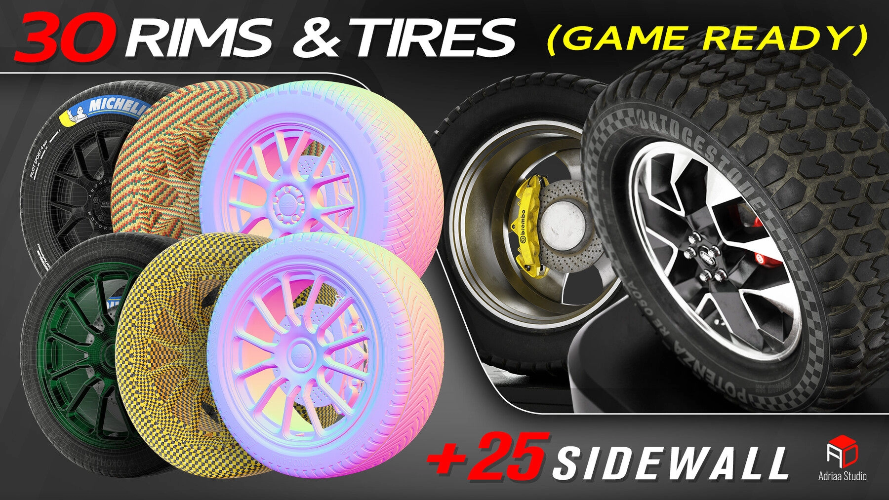 四套Blender/SP汽车方向盘座椅头盔轮毂建模贴图教程(无声)+3D模型合集 Automotive Parts Bundle / 3 Full Tutorial + 4 Bundles Of 3D Models / Driver Seat / Wheels / Helmets And Steering Wheels file (16).jpg