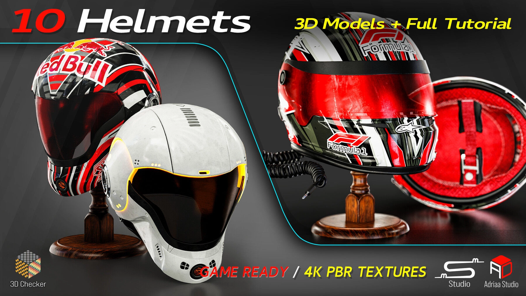 四套Blender/SP汽车方向盘座椅头盔轮毂建模贴图教程(无声)+3D模型合集 Automotive Parts Bundle / 3 Full Tutorial + 4 Bundles Of 3D Models / Driver Seat / Wheels / Helmets And Steering Wheels file (3).jpg