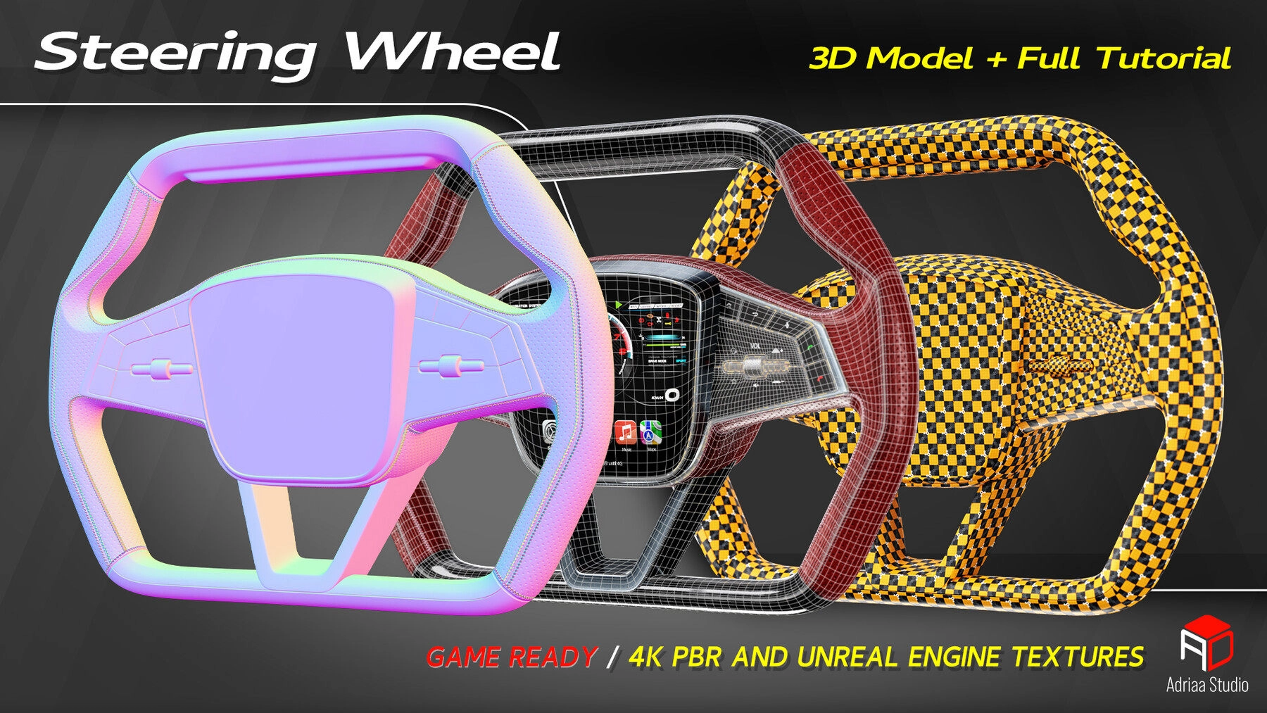 四套Blender/SP汽车方向盘座椅头盔轮毂建模贴图教程(无声)+3D模型合集 Automotive Parts Bundle / 3 Full Tutorial + 4 Bundles Of 3D Models / Driver Seat / Wheels / Helmets And Steering Wheels file (11).jpg