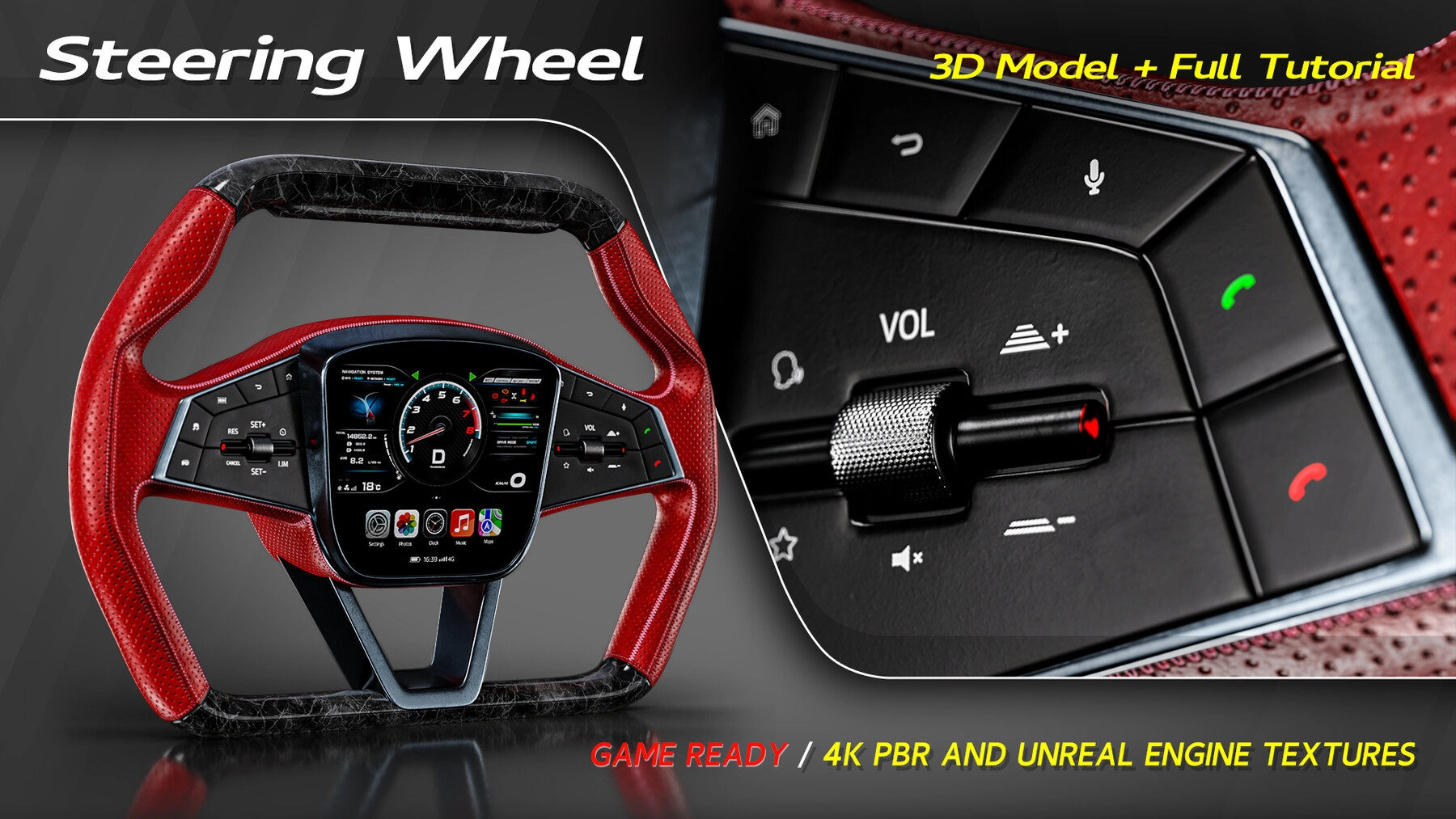 四套Blender/SP汽车方向盘座椅头盔轮毂建模贴图教程(无声)+3D模型合集 Automotive Parts Bundle / 3 Full Tutorial + 4 Bundles Of 3D Models / Driver Seat / Wheels / Helmets And Steering Wheels file (10).jpg