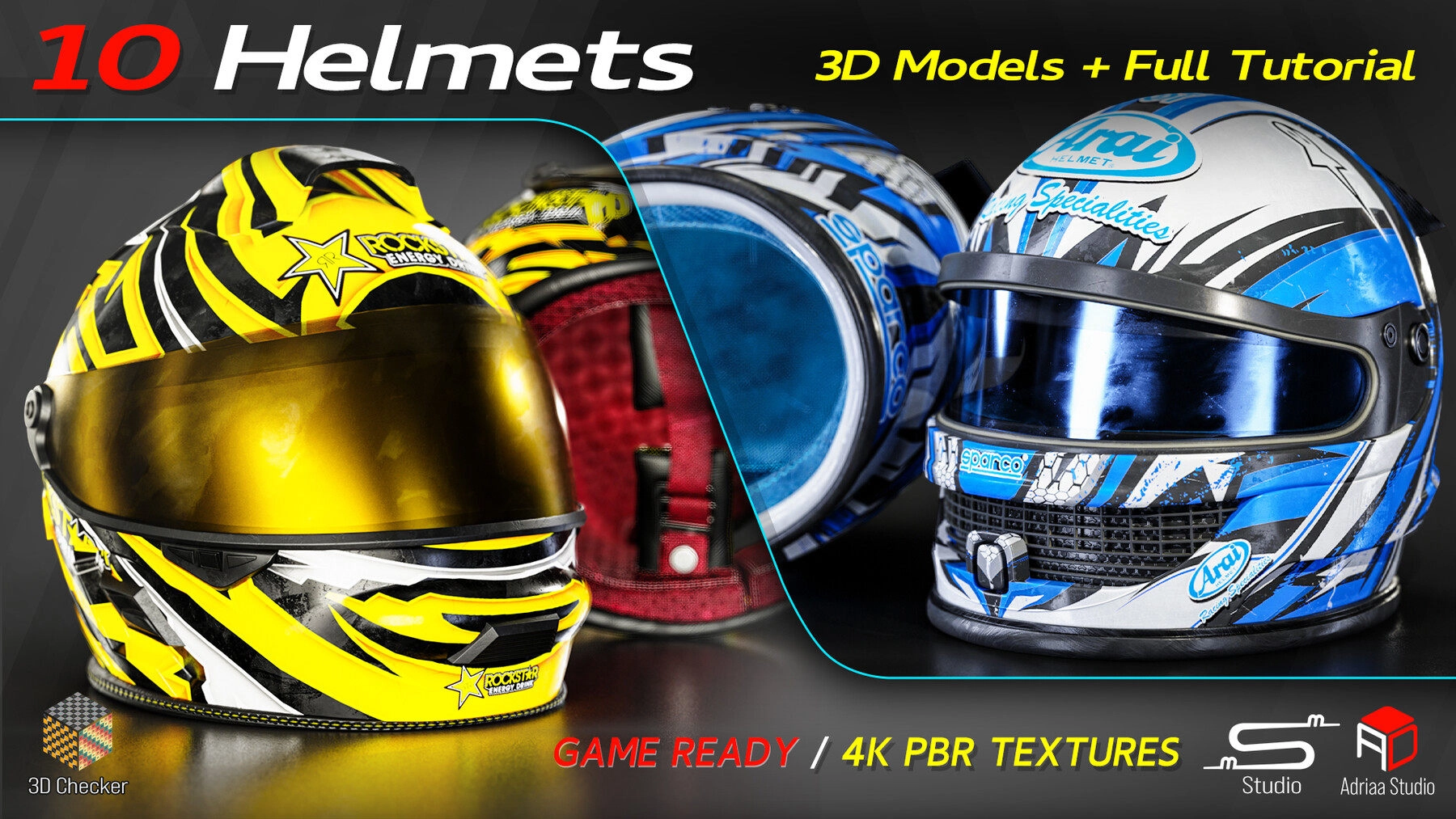 四套Blender/SP汽车方向盘座椅头盔轮毂建模贴图教程(无声)+3D模型合集 Automotive Parts Bundle / 3 Full Tutorial + 4 Bundles Of 3D Models / Driver Seat / Wheels / Helmets And Steering Wheels file (2).jpg